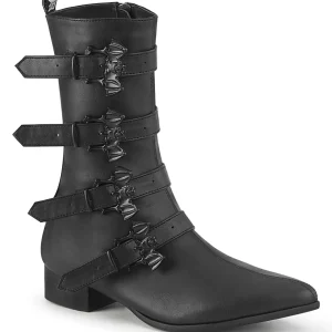 Best Demonia Cult Warlock-110-B Black Vegan Leather