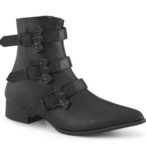 Sale Demonia Cult Warlock-50-B Black Vegan Leather