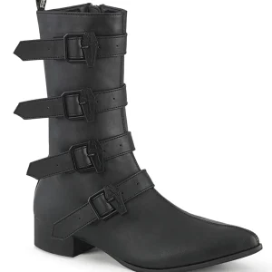 Online Demonia Cult Warlock-110-C Black Vegan Leather