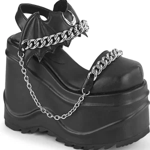 Outlet Demonia Cult Wave-20 Black Vegan Leather