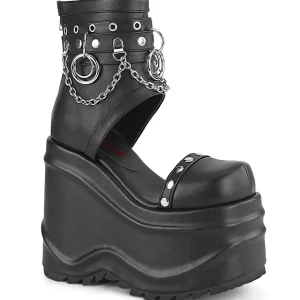 Hot Demonia Cult Wave-22 Black Vegan Leather